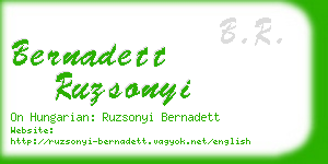 bernadett ruzsonyi business card